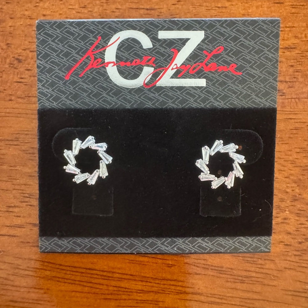 Kenneth Jay Lane Sparkling Silver Earrings